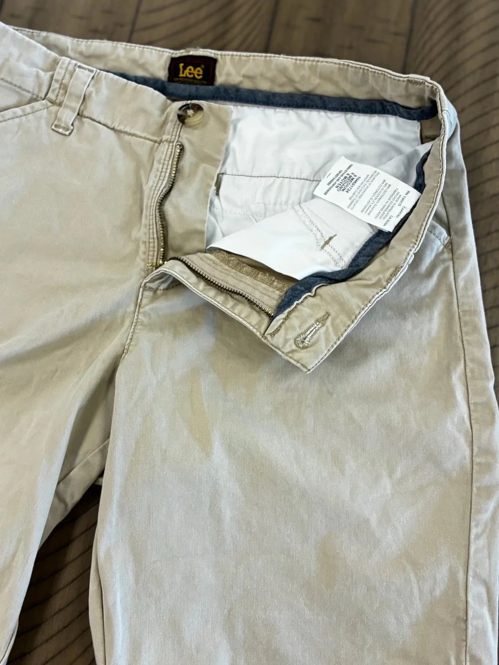 Boys size 8 Lee Beige Button-Front Khakis